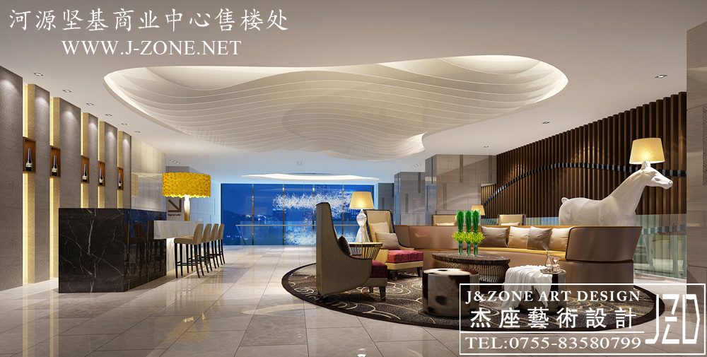办公设计装修公司,杰座艺术设计,河源坚基商业中心售楼处