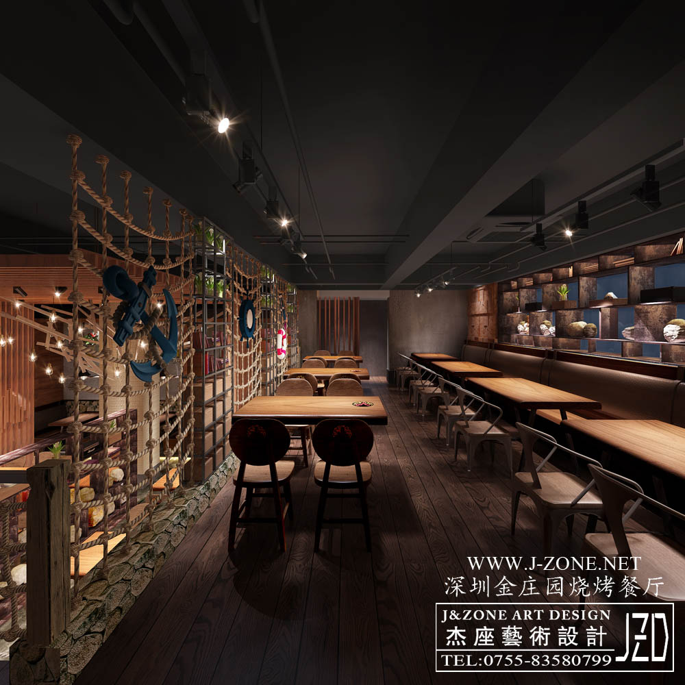 办公设计装修公司,杰座艺术设计,深圳金庄园烧烤餐厅